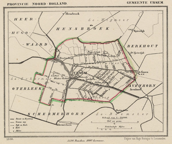 afbeelding van Kuyperkaart Gemeente Ursem van Kuyper (Kuijper)