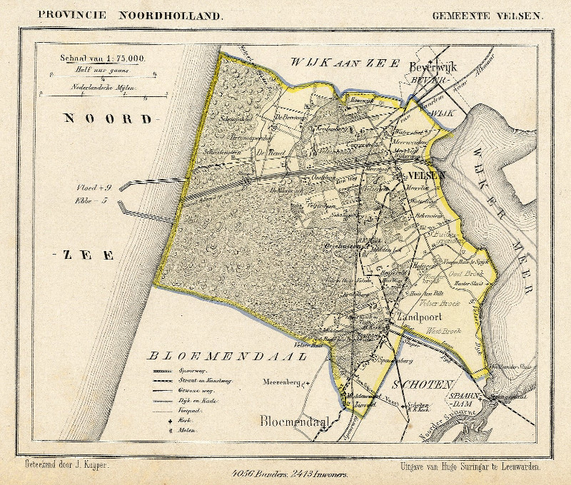 afbeelding van Kuyperkaart Gemeente Velsen van Kuyper (Kuijper)