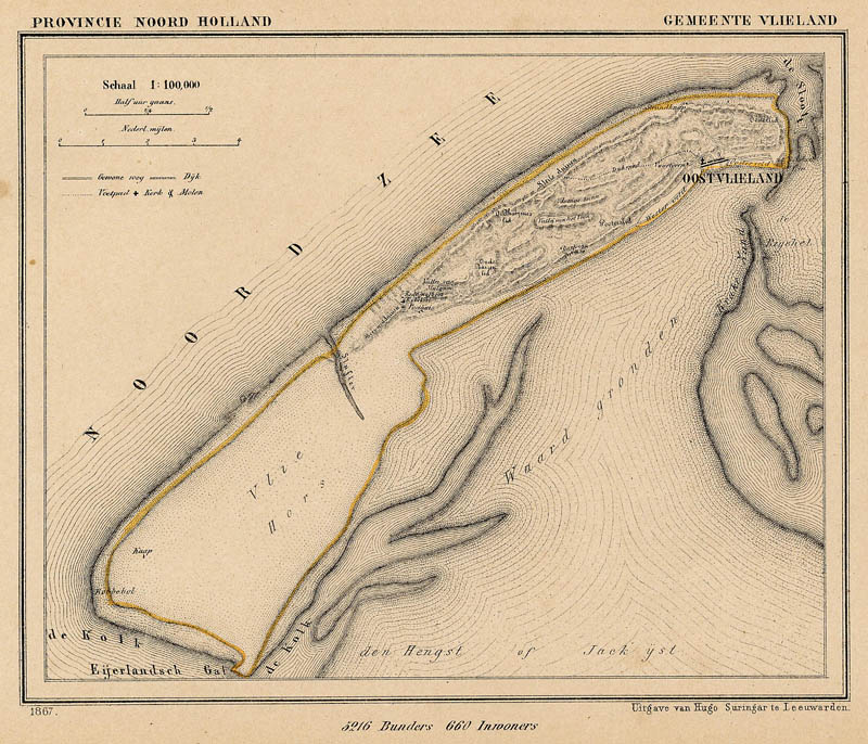 afbeelding van Kuyperkaart Gemeente Vlieland van Kuyper (Kuijper) (Friesland)