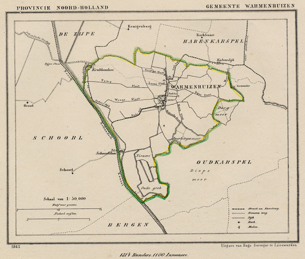 afbeelding van Kuyperkaart Gemeente Warmerhuizen van Kuyper (Kuijper)