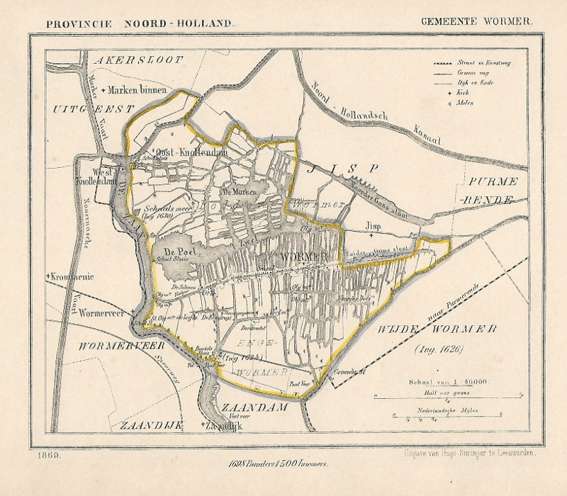 afbeelding van Kuyperkaart Gemeente Wormer van Kuyper (Kuijper)