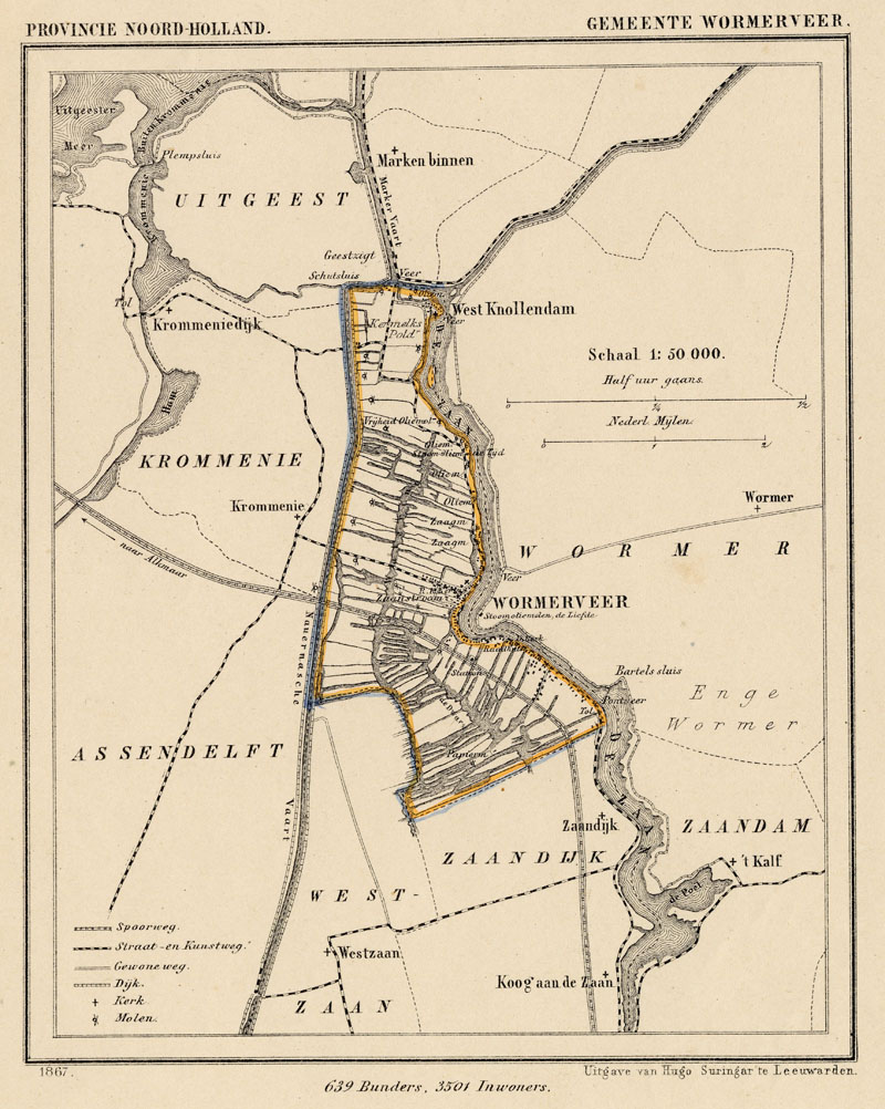 afbeelding van Kuyperkaart Gemeente Wormerveer van Kuyper (Kuijper)