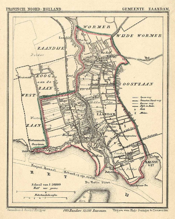 afbeelding van Kuyperkaart Gemeente Zaandam van Kuyper (Kuijper)