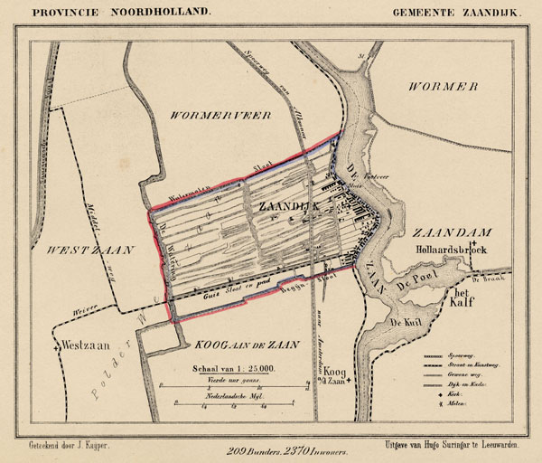 afbeelding van Kuyperkaart Gemeente Zaandijk van Kuyper (Kuijper)