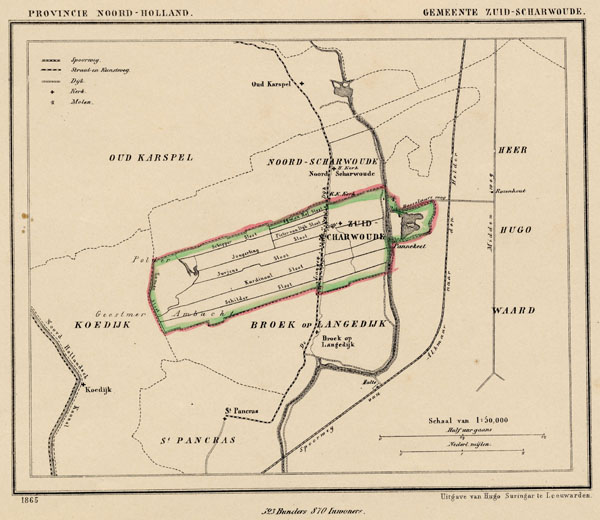 afbeelding van Kuyperkaart Gemeente Zuid-Scharwoude van Kuyper (Kuijper)