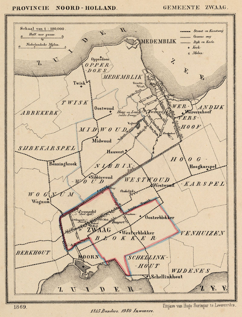 afbeelding van Kuyperkaart Gemeente Zwaag van Kuyper (Kuijper)