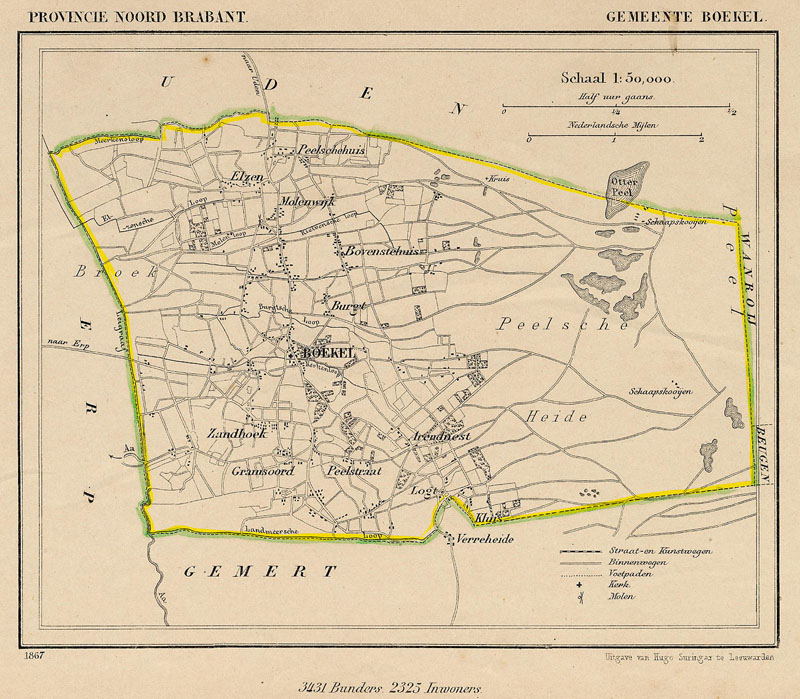 afbeelding van Kuyperkaart Gemeente Boekel van Kuyper (Kuijper)