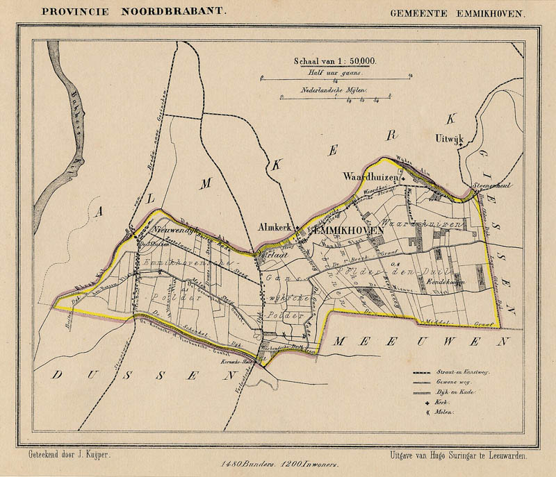 afbeelding van Kuyperkaart Gemeente Emmikhoven van Kuyper (Kuijper)