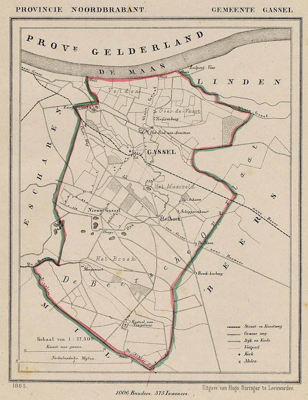 afbeelding van Kuyperkaart Gemeente Gassel van Kuyper (Kuijper)