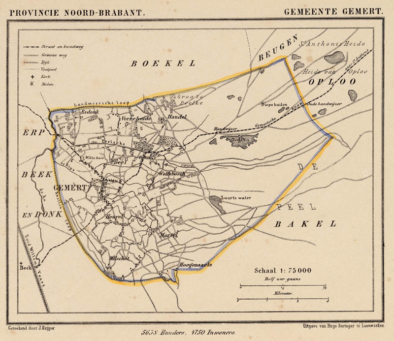 afbeelding van Kuyperkaart Gemeente Gemert van Kuyper (Kuijper)