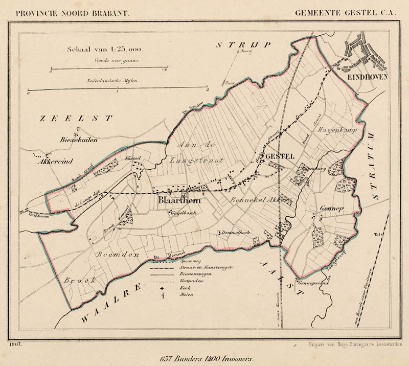 afbeelding van Kuyperkaart Gemeente Gestel c.a. van Kuyper (Kuijper)