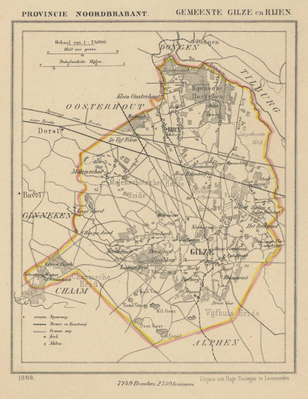 afbeelding van Kuyperkaart Gemeente Gilze en Rijen van Kuyper (Kuijper)