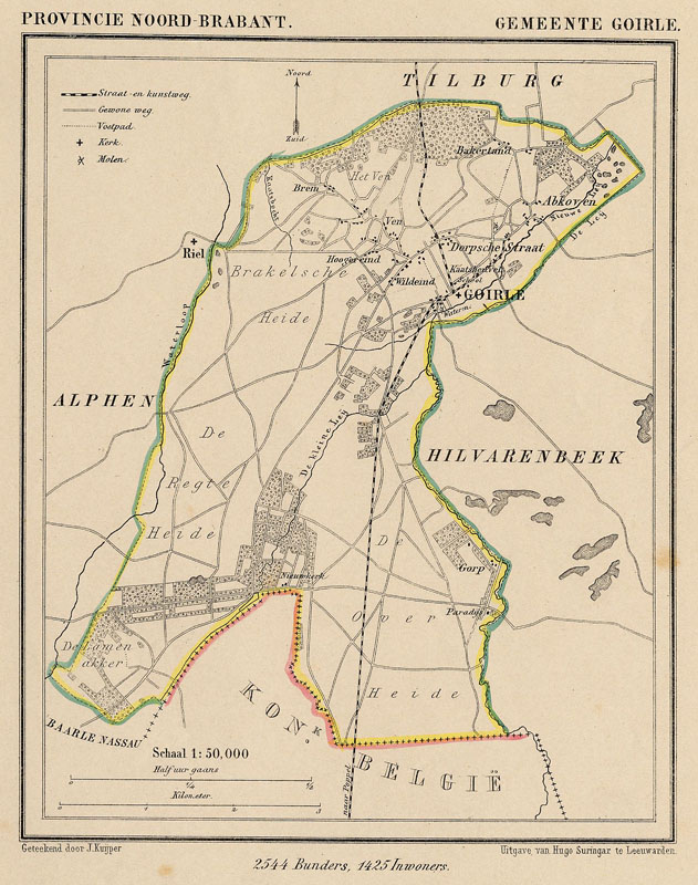 afbeelding van Kuyperkaart Gemeente Goirle van Kuyper (Kuijper)