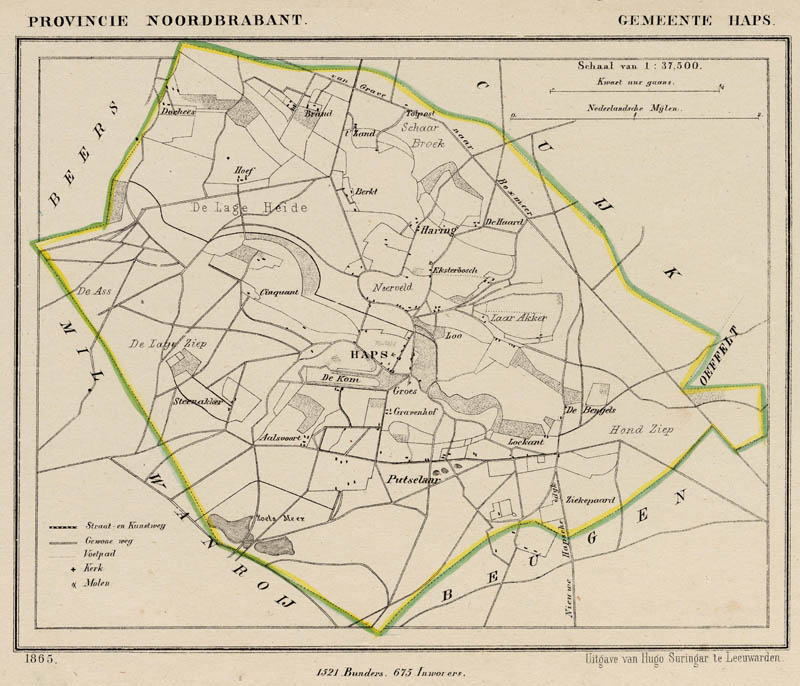 afbeelding van Kuyperkaart Gemeente Haps van Kuyper (Kuijper)