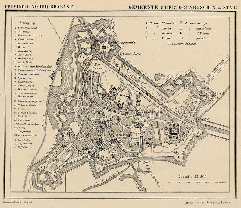 afbeelding van Kuyperkaart Gemeente Den Bosch (´s Hertogenbosch) No2 Stad van Kuyper (Kuijper)