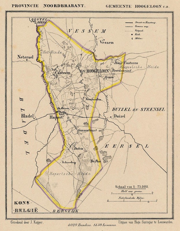 afbeelding van Kuyperkaart Gemeente Hoogeloon c.a. van Kuyper (Kuijper)