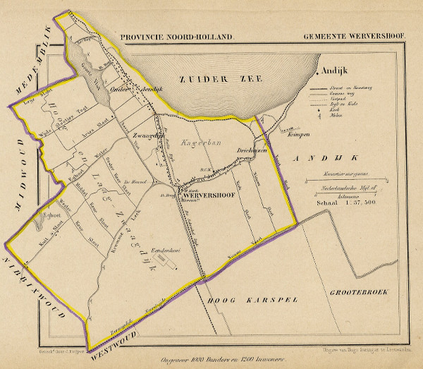 afbeelding van Kuyperkaart Gemeente Wervershoof van Kuyper (Kuijper)