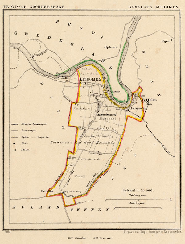 afbeelding van Kuyperkaart Gemeente Lithoijen van Kuyper (Kuijper)