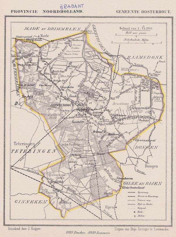 afbeelding van Kuyperkaart Gemeente Oosterhout van Kuyper (Kuijper)