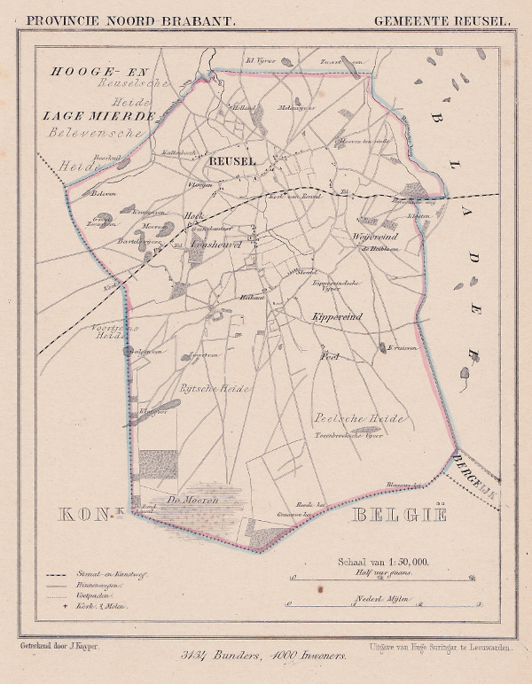 afbeelding van Kuyperkaart Gemeente Reusel van Kuyper (Kuijper)