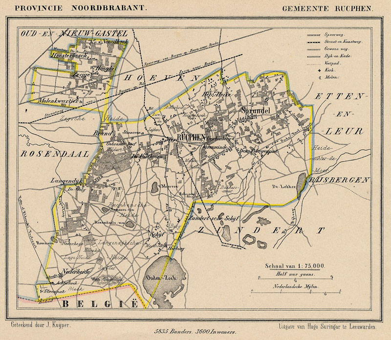 afbeelding van Kuyperkaart Gemeente Rucphen van Kuyper (Kuijper)