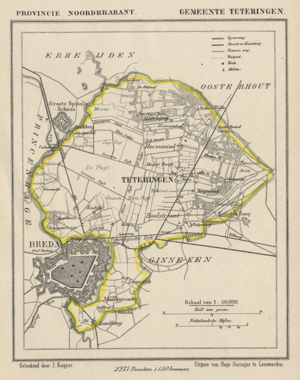 afbeelding van Kuyperkaart Gemeente Teteringen van Kuyper (Kuijper)