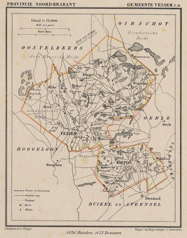 afbeelding van Kuyperkaart Gemeente Vessem c.a. van Kuyper (Kuijper)