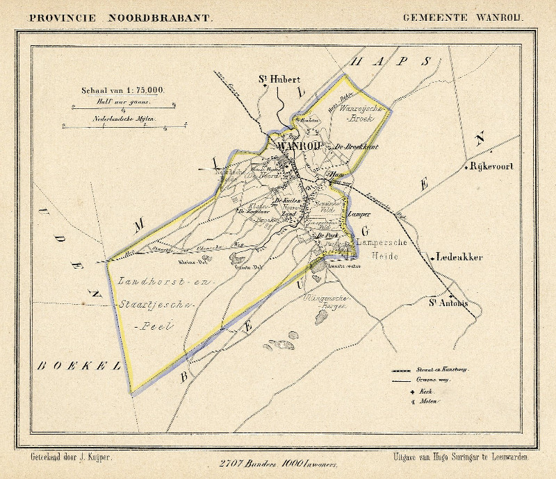 afbeelding van Kuyperkaart Gemeente Wanroij van Kuyper (Kuijper)