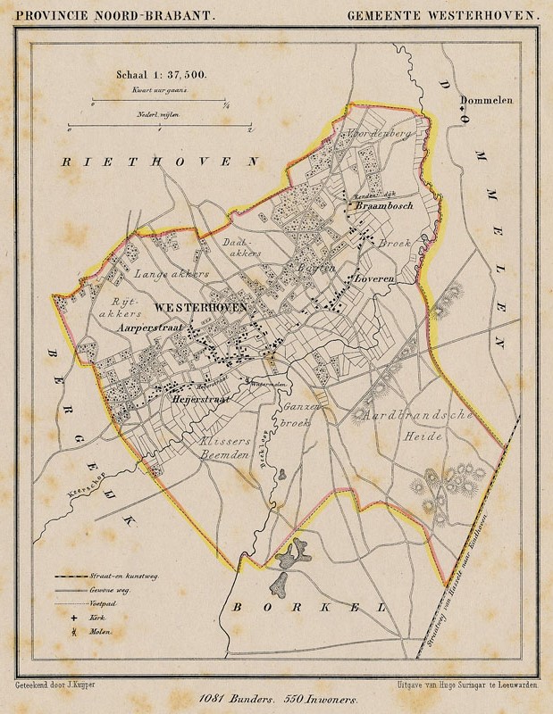 afbeelding van Kuyperkaart Gemeente Westerhoven van Kuyper (Kuijper)