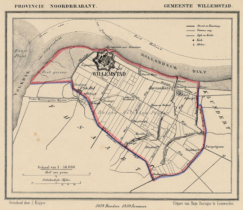 afbeelding van Kuyperkaart Gemeente Willemstad van Kuyper (Kuijper)