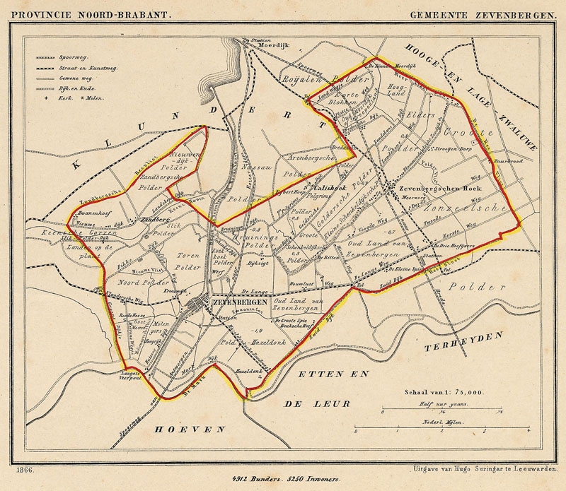 afbeelding van Kuyperkaart Gemeente Zevenbergen van Kuyper (Kuijper)