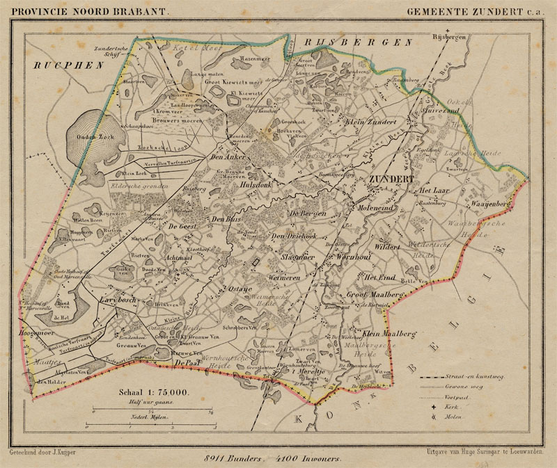 afbeelding van Kuyperkaart Gemeente Zundert c.a. van Kuyper (Kuijper)