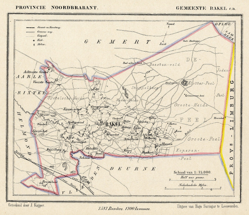 afbeelding van Kuyperkaart Gemeente Bakel c.a. van Kuyper (Kuijper)