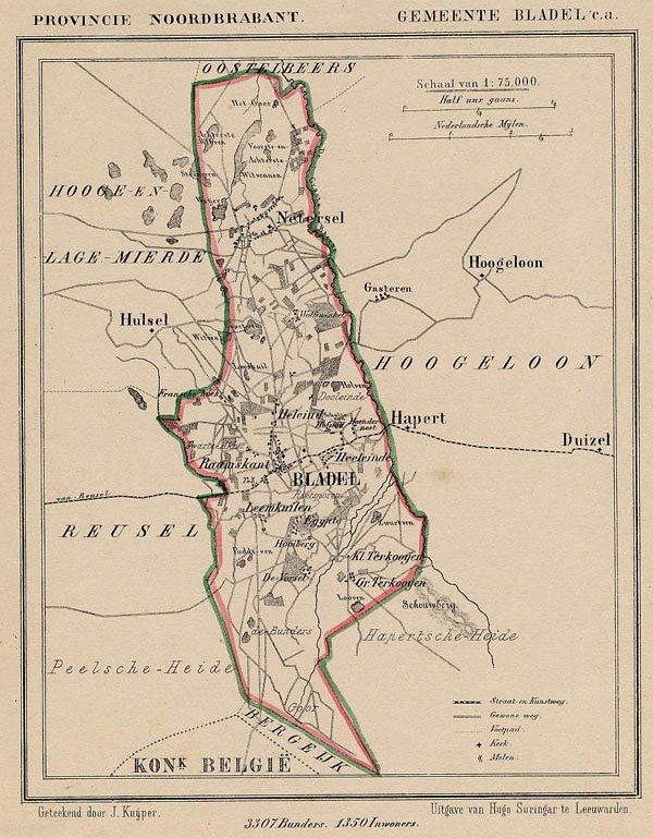 afbeelding van Kuyperkaart Gemeente Bladel c.a. van Kuyper (Kuijper)