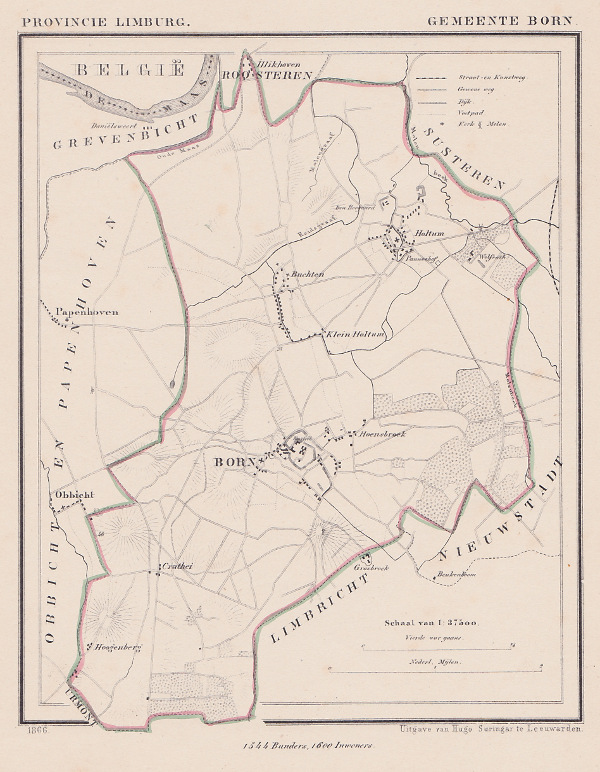 afbeelding van Kuyperkaart Gemeente Born van Kuyper (Kuijper)