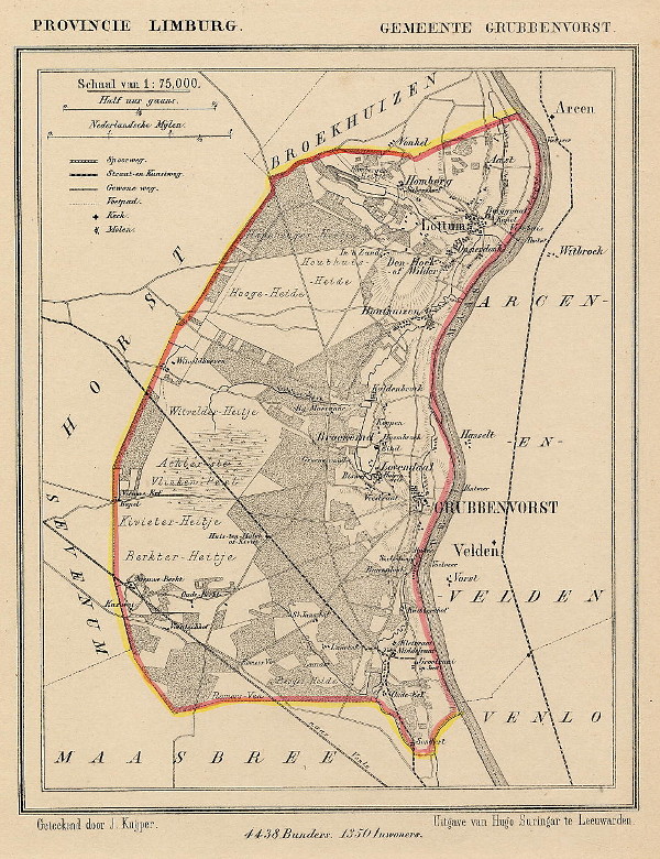 afbeelding van Kuyperkaart Gemeente Grubbenvorst van Kuyper (Kuijper)