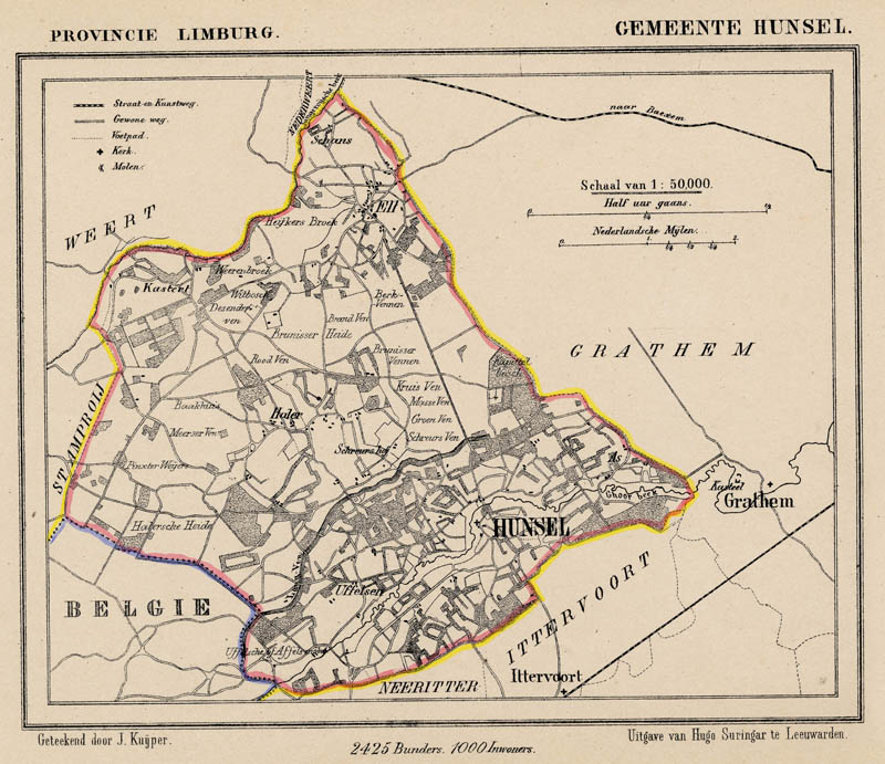 afbeelding van Kuyperkaart Gemeente Hunsel van Kuyper (Kuijper)