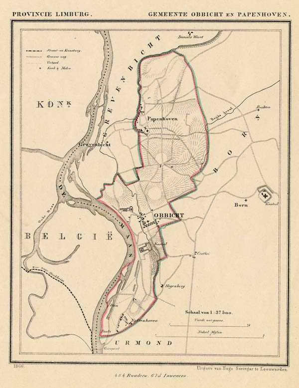 afbeelding van Kuyperkaart Gemeente Obbicht en Papenhoven van Kuyper (Kuijper)