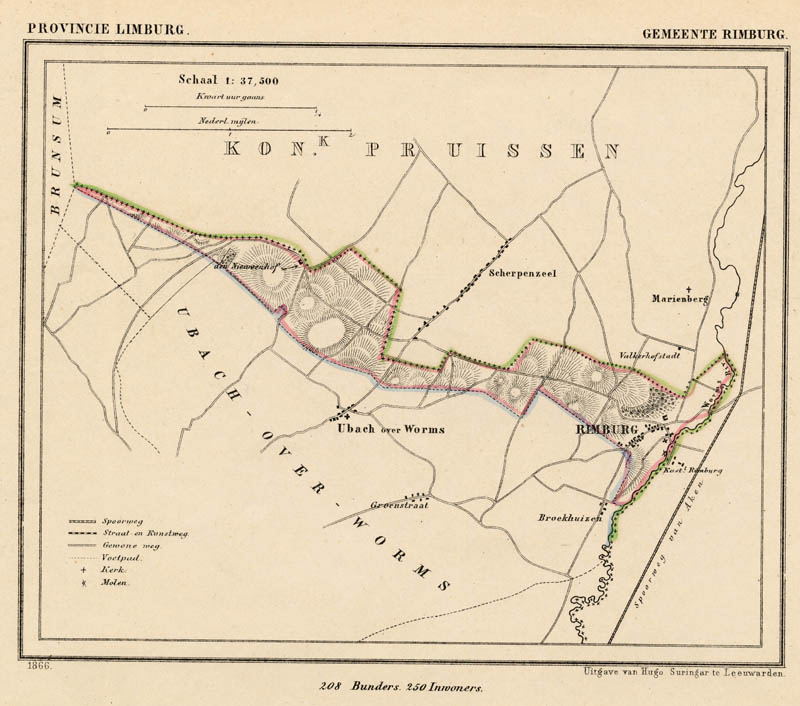 afbeelding van Kuyperkaart Gemeente Rimburg van Kuyper (Kuijper)