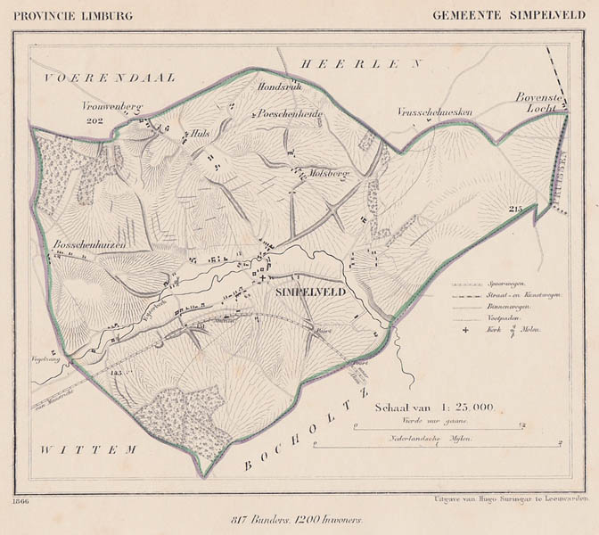 afbeelding van Kuyperkaart Gemeente Simpelveld van Jacob Kuyper (Kuijper)