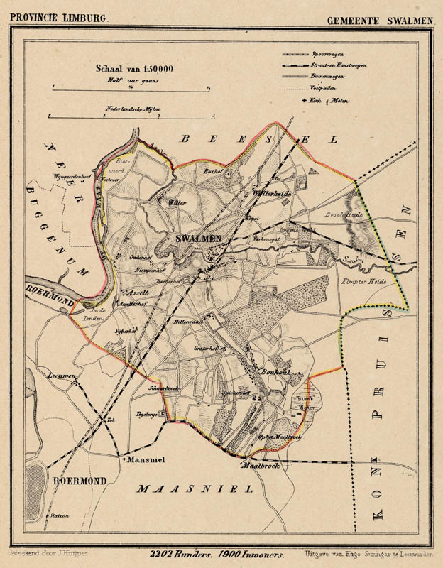 afbeelding van Kuyperkaart Gemeente Swalmen van Jacob Kuyper (Kuijper)