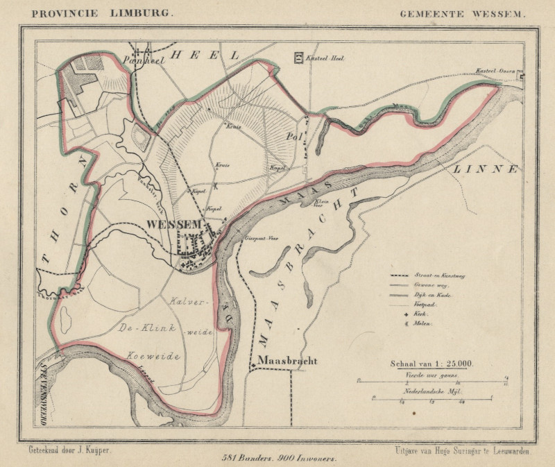 afbeelding van Kuyperkaart Gemeente Wessem van Kuyper (Kuijper)