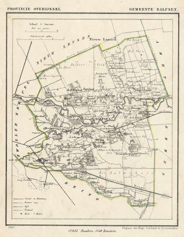 afbeelding van Kuyperkaart Gemeente Dalfsen van Kuyper (Kuijper)