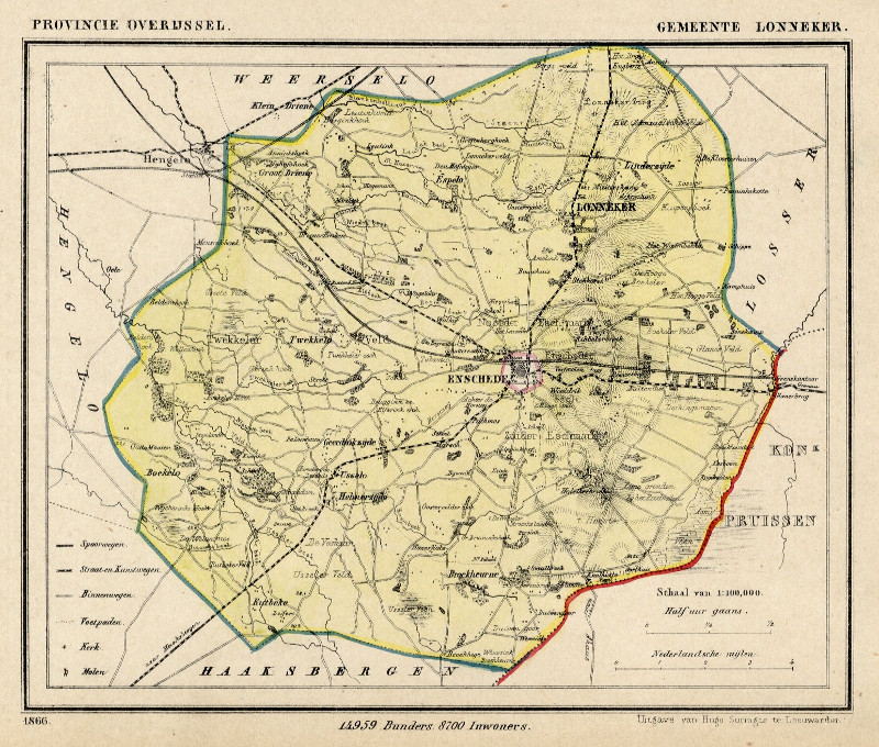 afbeelding van Kuyperkaart Gemeente Lonneker van Jacob Kuyper (Kuijper)