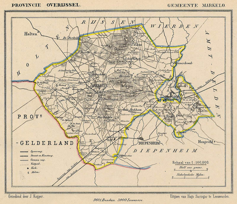 afbeelding van Kuyperkaart Gemeente Markelo van Jacob Kuyper (Kuijper)