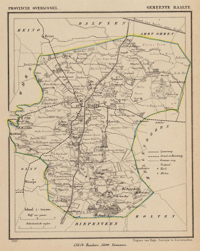 afbeelding van Kuyperkaart Gemeente Raalte van Jacob Kuyper (Kuijper)