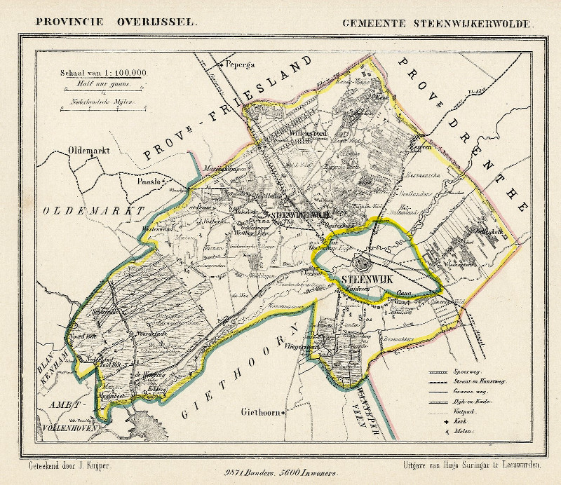 afbeelding van Kuyperkaart Gemeente Steenwijkerwolde van Jacob Kuyper (Kuijper)