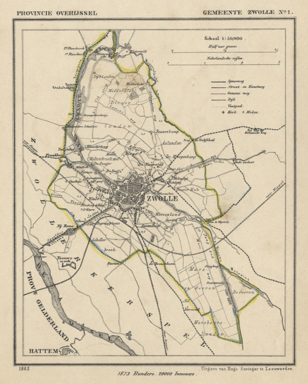 afbeelding van Kuyperkaart Gemeente Zwolle van Jacob Kuyper (Kuijper)