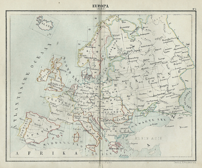 afbeelding van kaart Europa (index) van Kuyper (Kuijper)