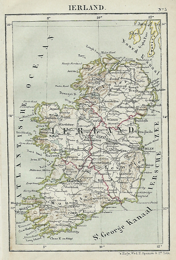 afbeelding van kaart Ierland van Kuyper (Kuijper)